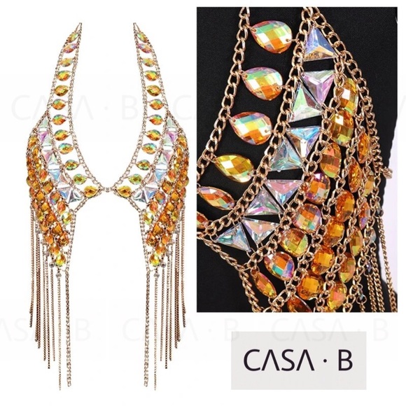 NEW to CASA B💫| “Whimsical Wanderer” Gemstones Chain Festival Fringe Top - Picture 4 of 7